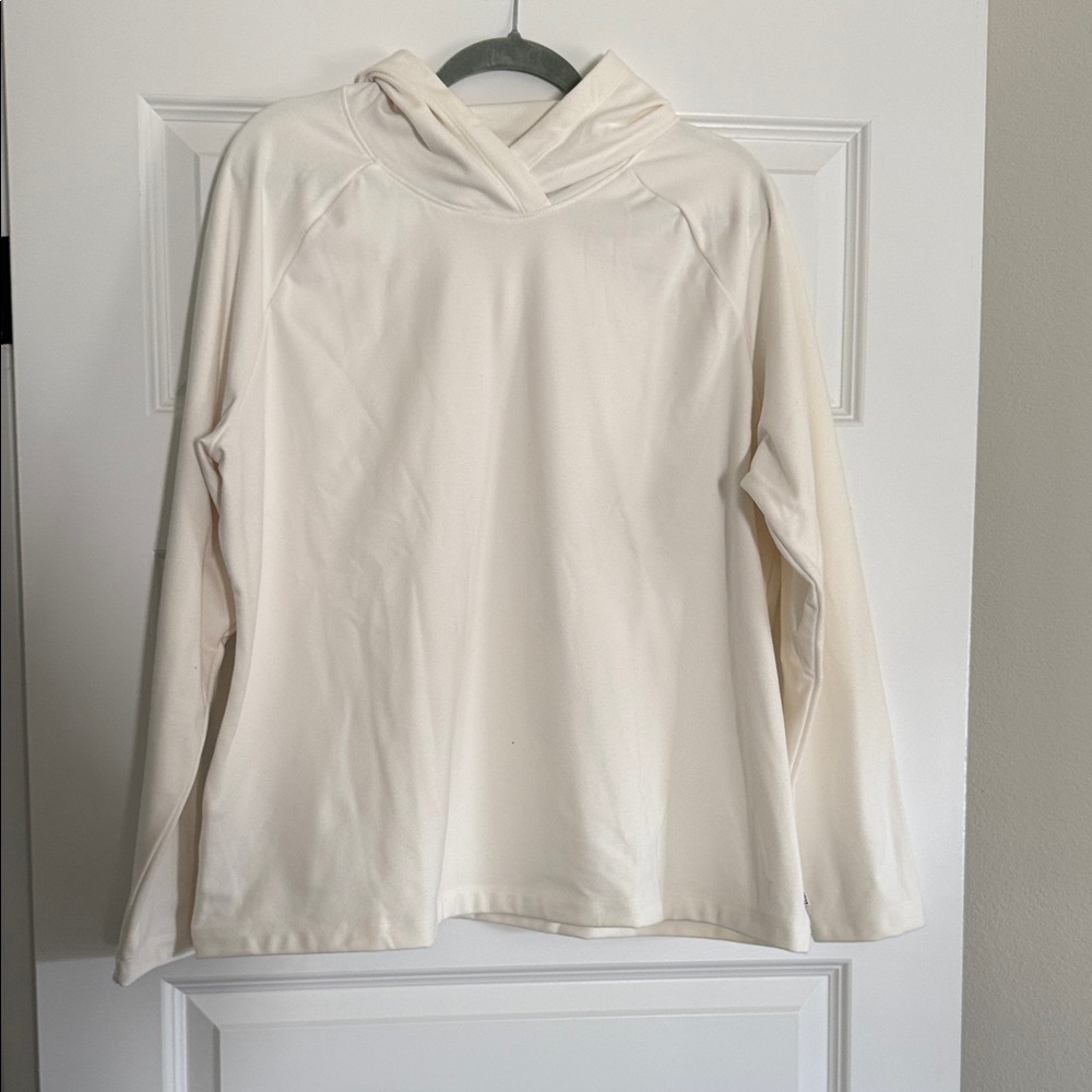 Eddie Bauer Cream Women's Brush fleece pullover hoodie